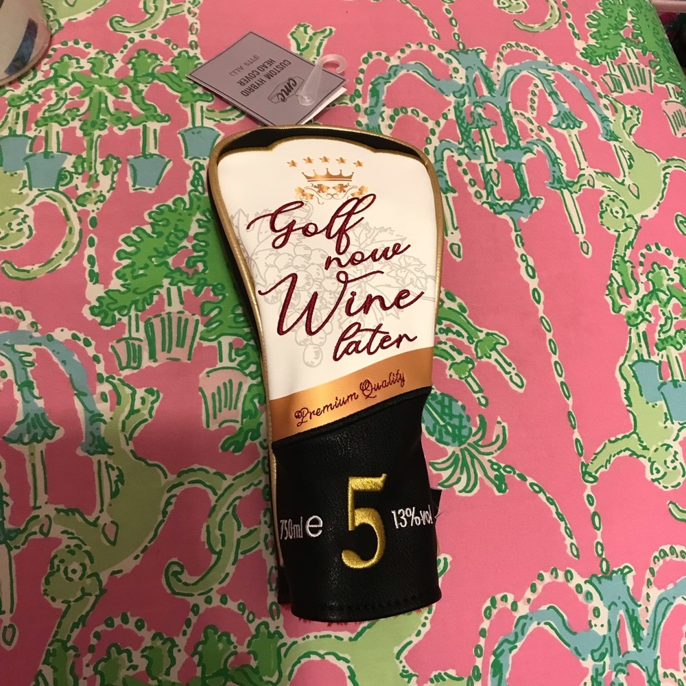 CMC Black and Gold Golf now wine later custom hybrid Headcover #5